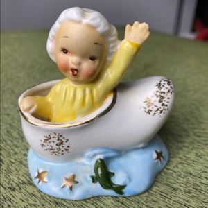 Vintage Shafford baby in a shoe figurine